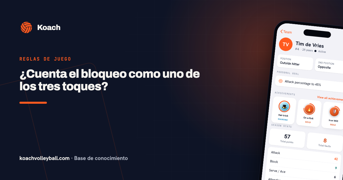 ¿Cuenta el bloqueo como uno de los tres toques?