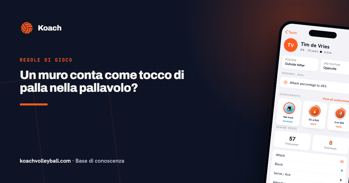 Un muro conta come tocco di palla nella pallavolo?
