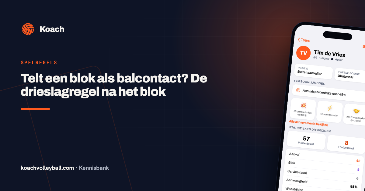 Spelersdetail in de Koach-app met de statistieken van één speler