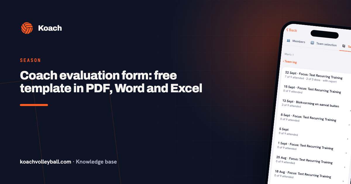 Coach evaluation form: free template in PDF, Word and Excel