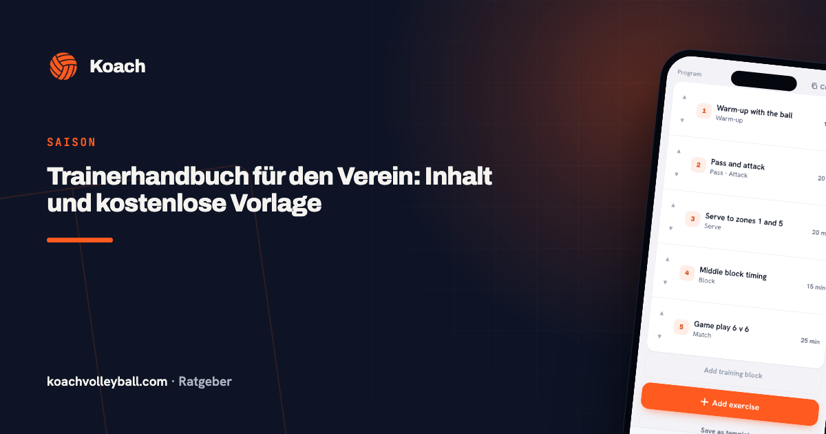 Trainerhandbuch für den Verein: Inhalt und kostenlose Vorlage