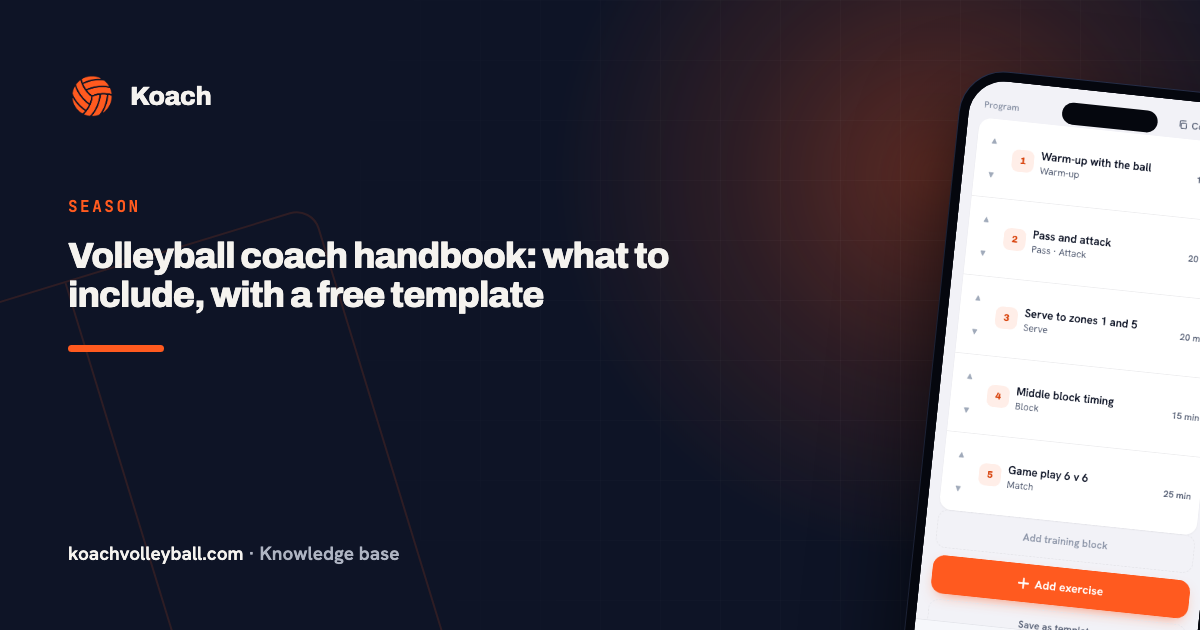 Volleyball coach handbook: what to include, with a free template