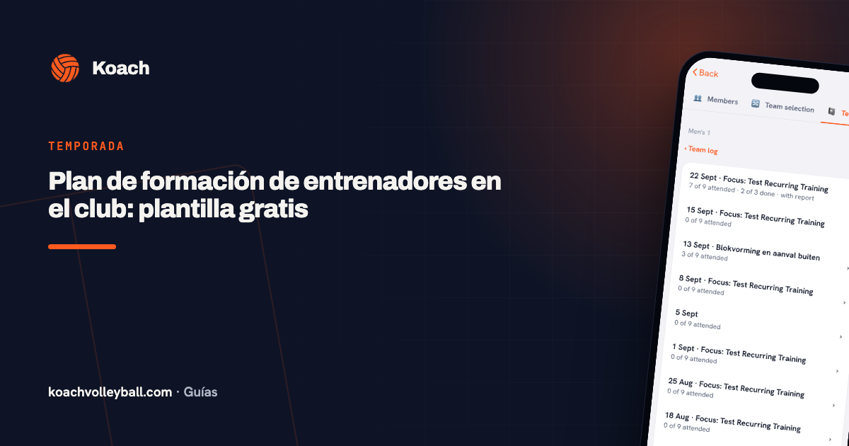 Plan de formación de entrenadores en el club: plantilla gratis
