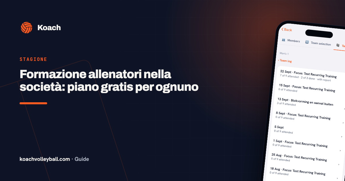 Formazione allenatori nella società: piano gratis per ognuno