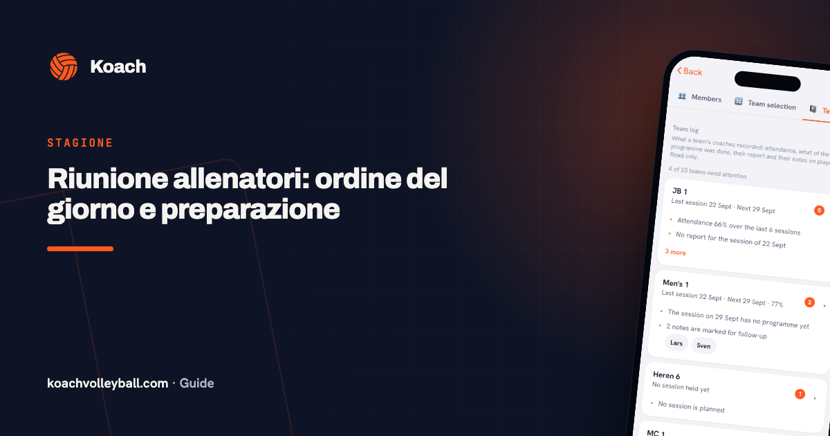 Riunione allenatori: ordine del giorno e preparazione
