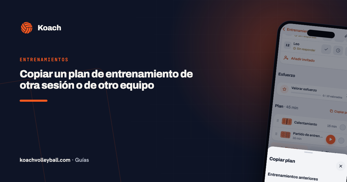 Copiar un plan de entrenamiento de otra sesión o de otro equipo