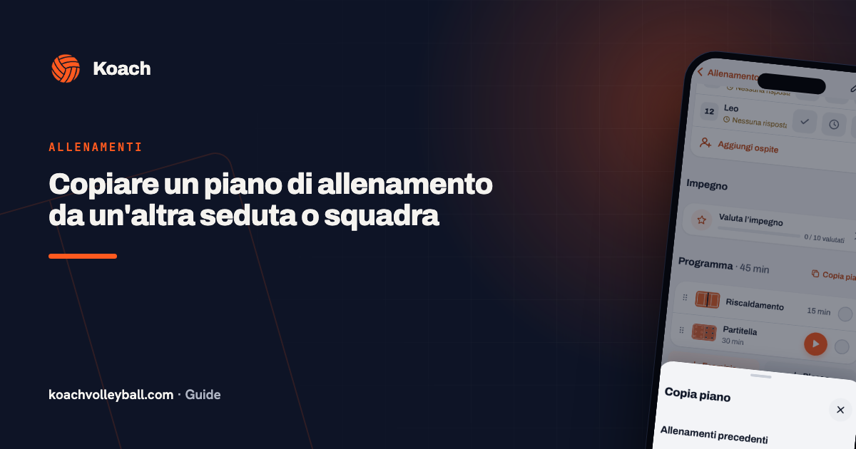 Copiare un piano di allenamento da un'altra seduta o squadra