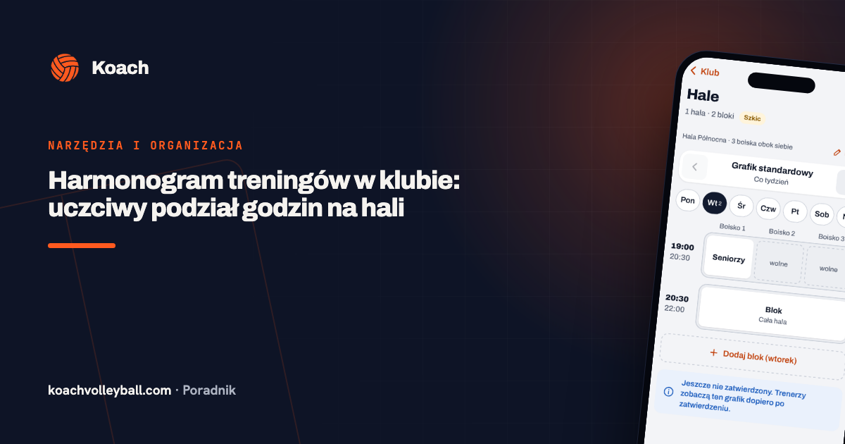 Harmonogram treningów w klubie: uczciwy podział godzin na hali