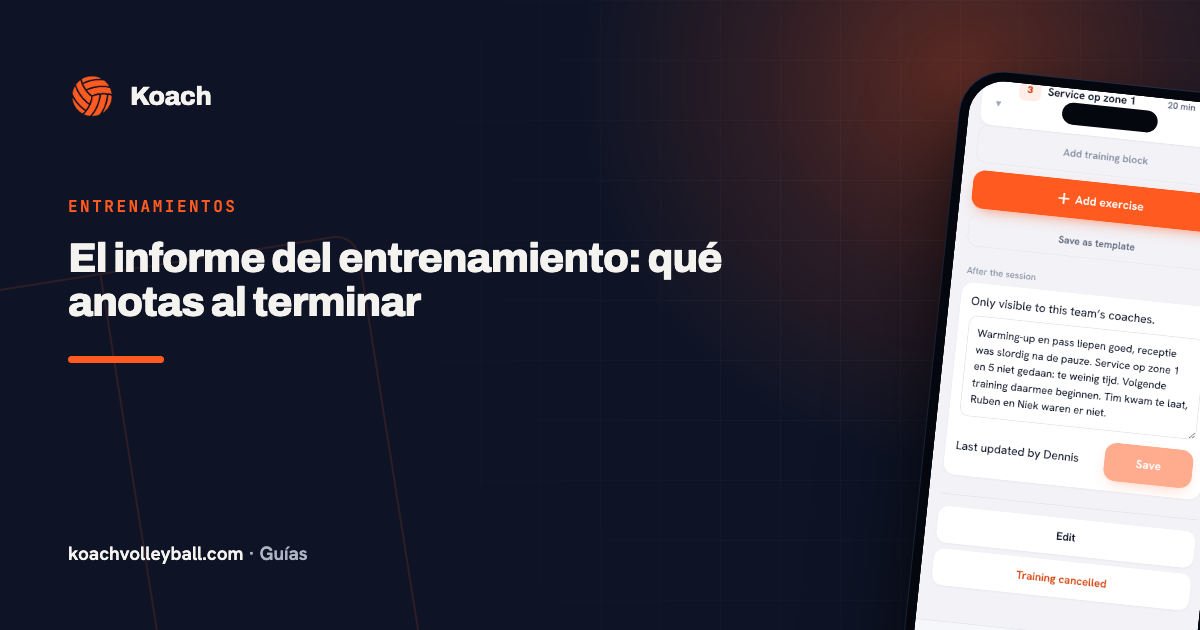 El informe del entrenamiento: qué anotas al terminar