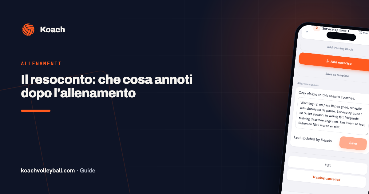 Il resoconto: che cosa annoti dopo l'allenamento