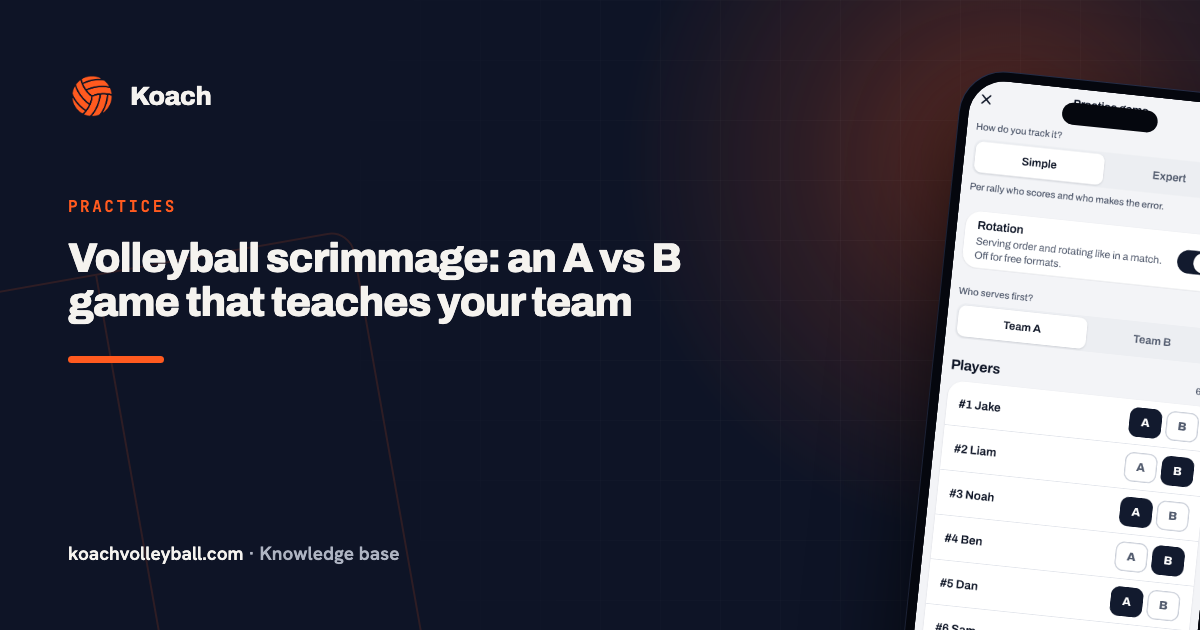 Volleyball scrimmage: an A vs B game that teaches your team