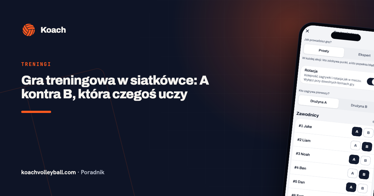 Gra treningowa w siatkówce: A kontra B, która czegoś uczy
