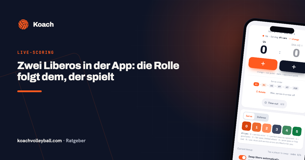Zwei Liberos in der App: die Rolle folgt dem, der spielt
