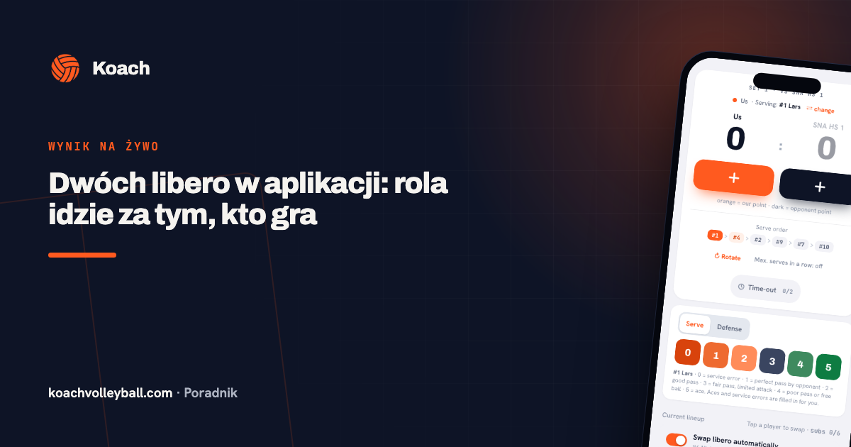 Dwóch libero w aplikacji: rola idzie za tym, kto gra