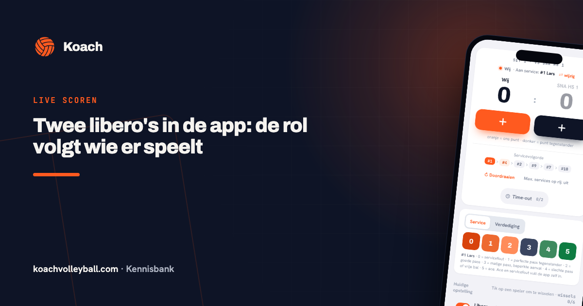 Twee libero's in de app: de rol volgt wie er speelt