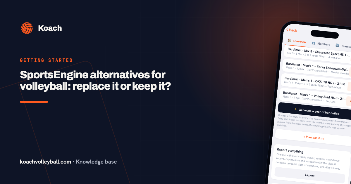SportsEngine alternatives for volleyball: replace it or keep it?