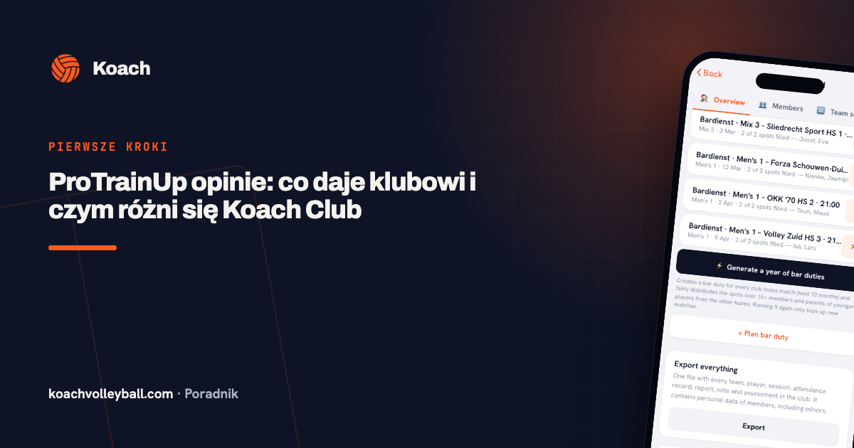 ProTrainUp opinie: co daje klubowi i czym różni się Koach Club