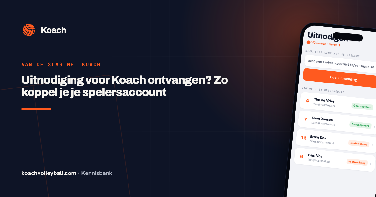 Een Koach-uitnodiging accepteren: de persoonlijke link koppelt je aan je spelersprofiel