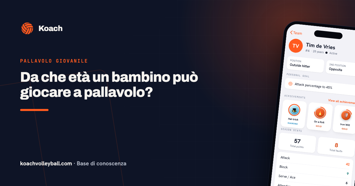 Da che età un bambino può giocare a pallavolo?