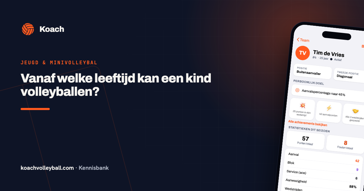 Spelersprofiel in de Koach-app met een korte notitie en een persoonlijk doel