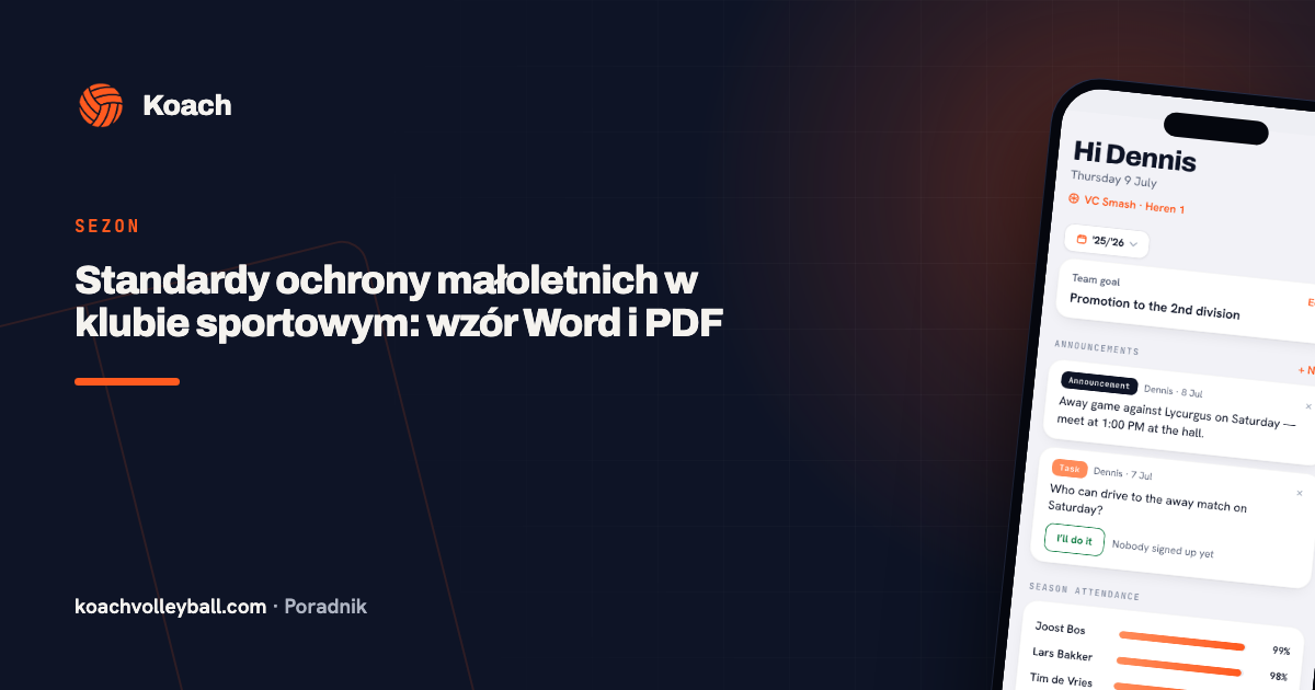 Standardy ochrony małoletnich w klubie sportowym: wzór Word i PDF