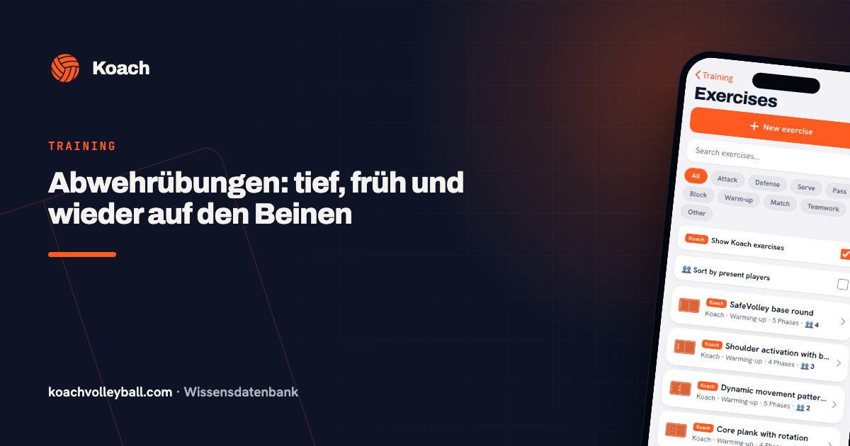 Abwehrübungen: tief, früh und wieder auf den Beinen