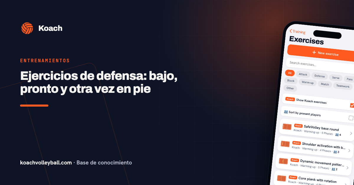 Ejercicios de defensa: bajo, pronto y otra vez en pie