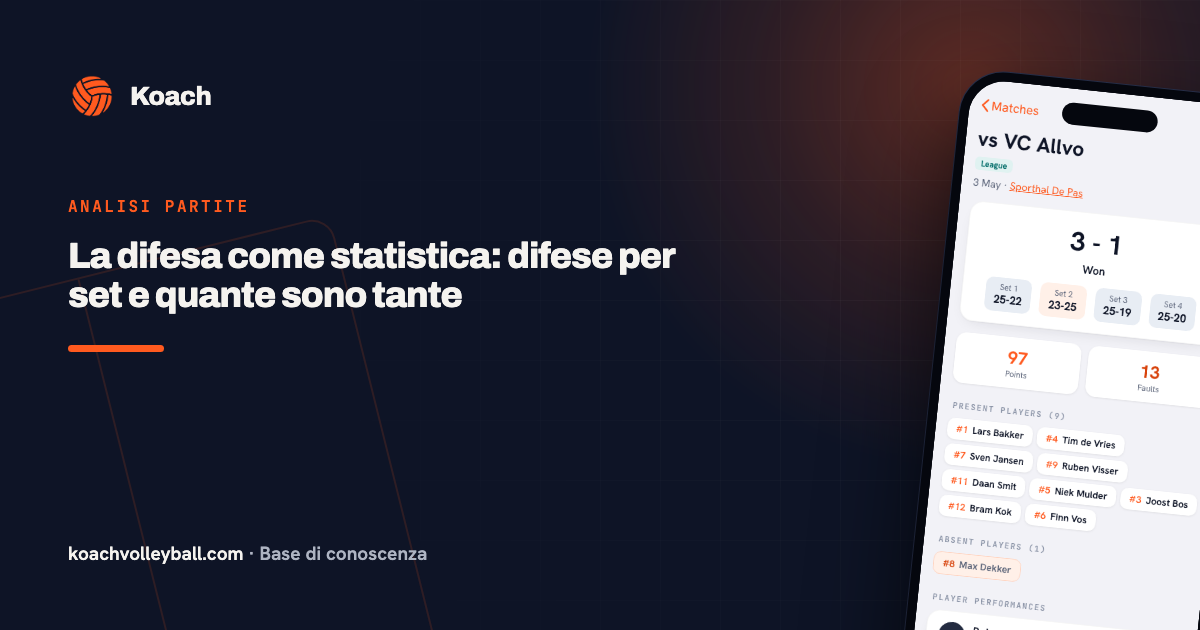 La difesa come statistica: difese per set e quante sono tante