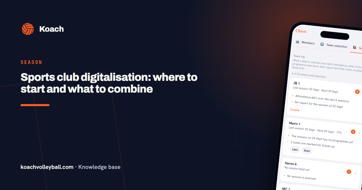 Sports club digitalisation: where to start and what to combine