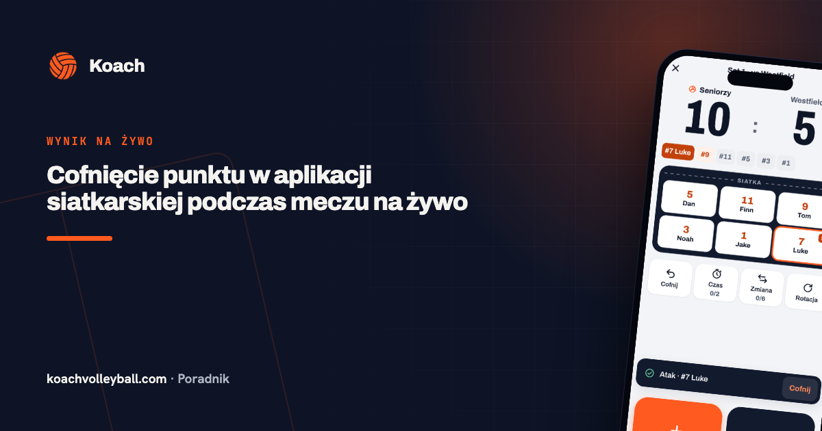 Cofnięcie punktu w aplikacji siatkarskiej podczas meczu na żywo