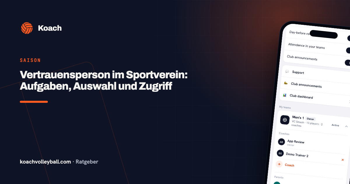Vertrauensperson im Sportverein: Aufgaben, Auswahl und Zugriff