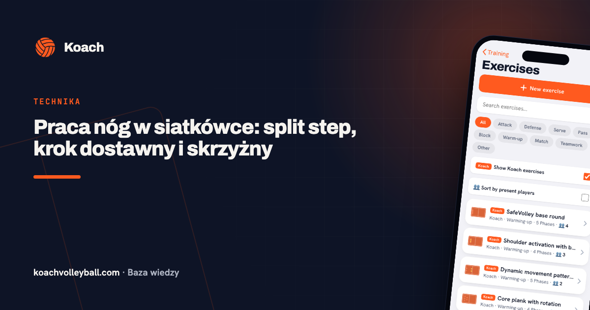 Praca nóg w siatkówce: split step, krok dostawny i skrzyżny