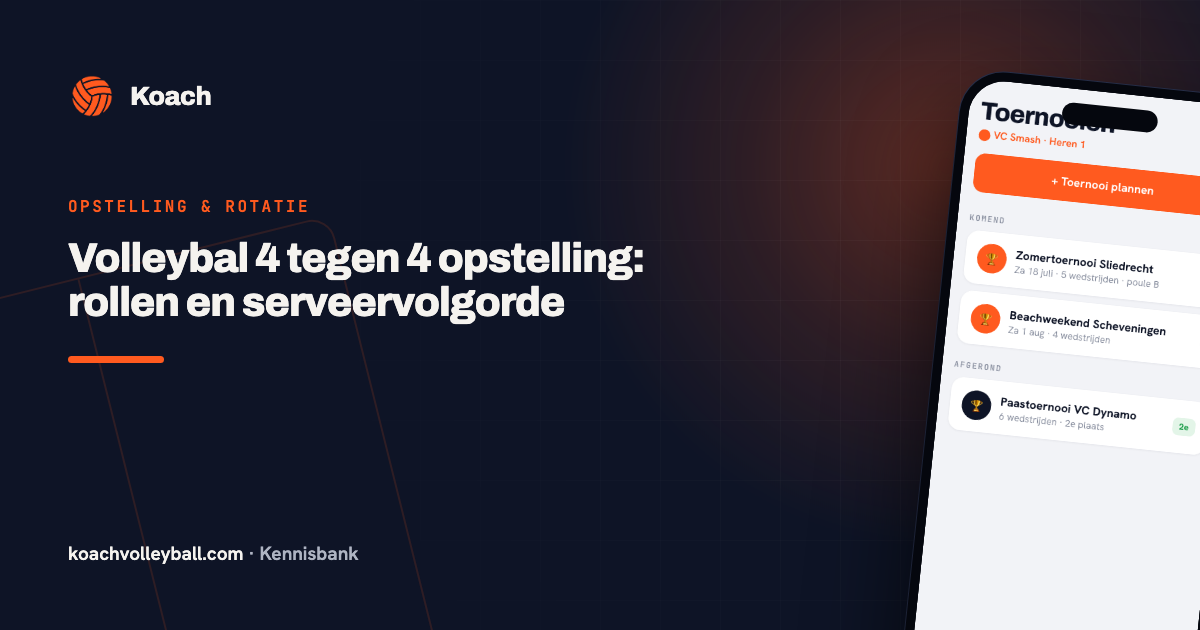 Toernooioverzicht in de app met geplande toernooien en het aantal wedstrijden per toernooi