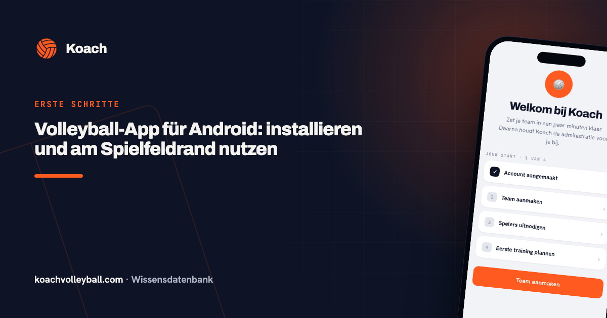 De Koach-app op een Android-telefoon met het welkomstscherm