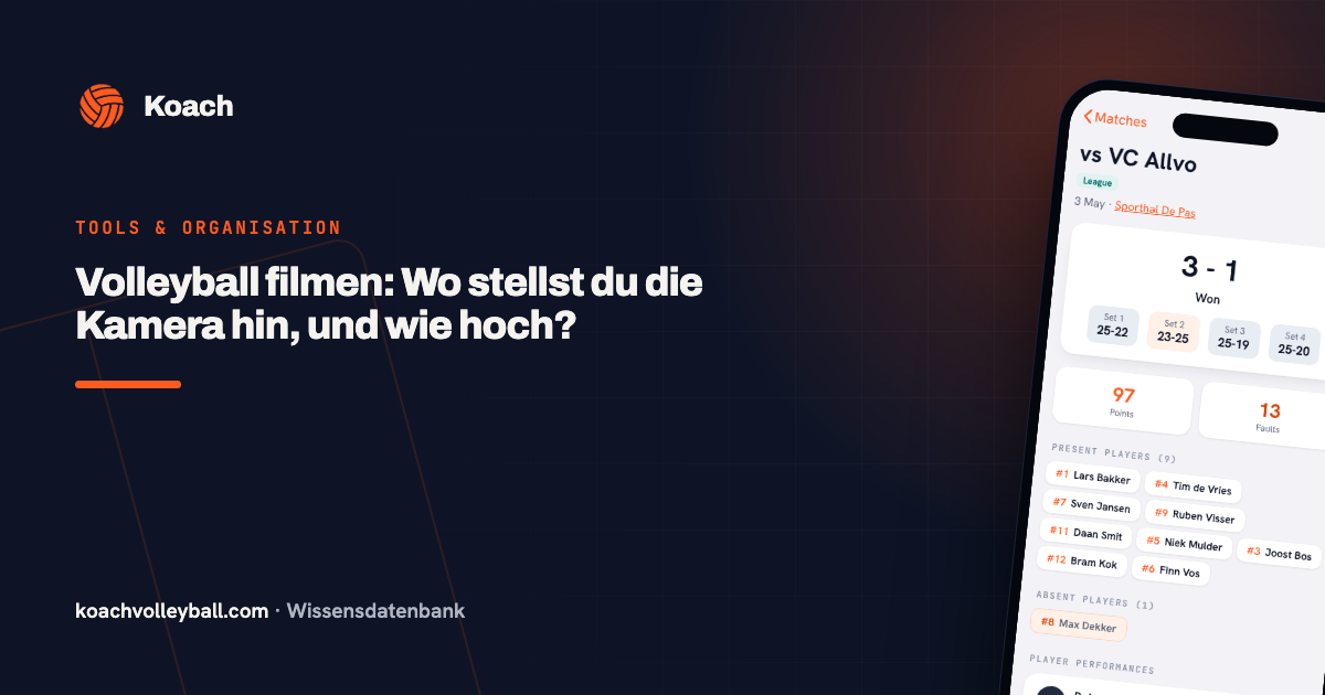 Statistieken per speler in de Koach-app na een gespeelde wedstrijd