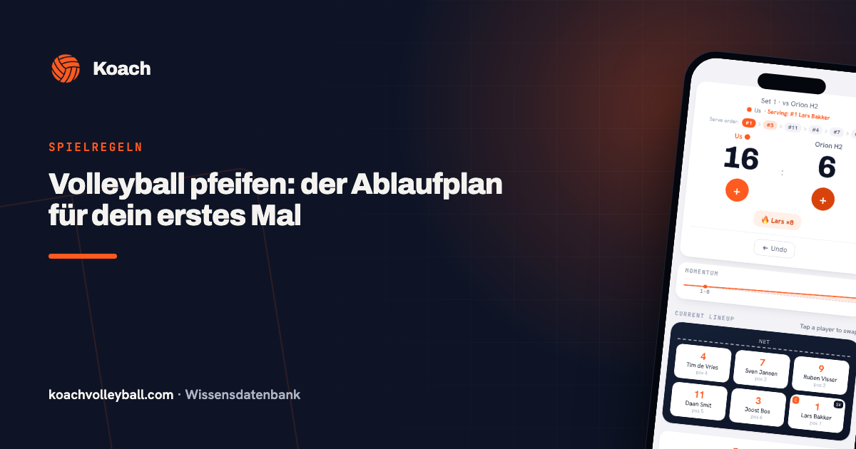 Volleyball pfeifen: der Ablaufplan für dein erstes Mal