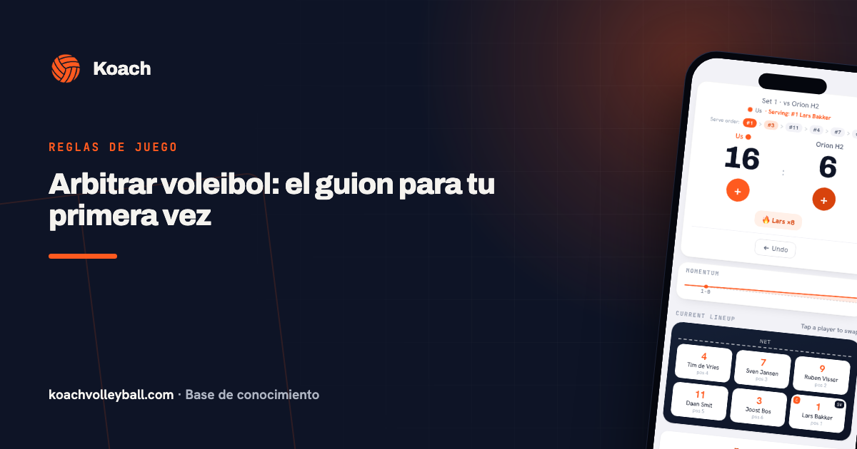 Arbitrar voleibol: el guion para tu primera vez