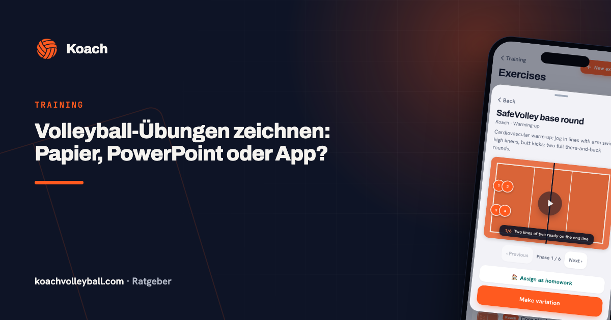 Volleyball-Übungen zeichnen: Papier, PowerPoint oder App?