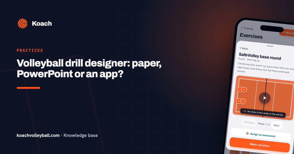 Volleyball drill designer: paper, PowerPoint or an app?