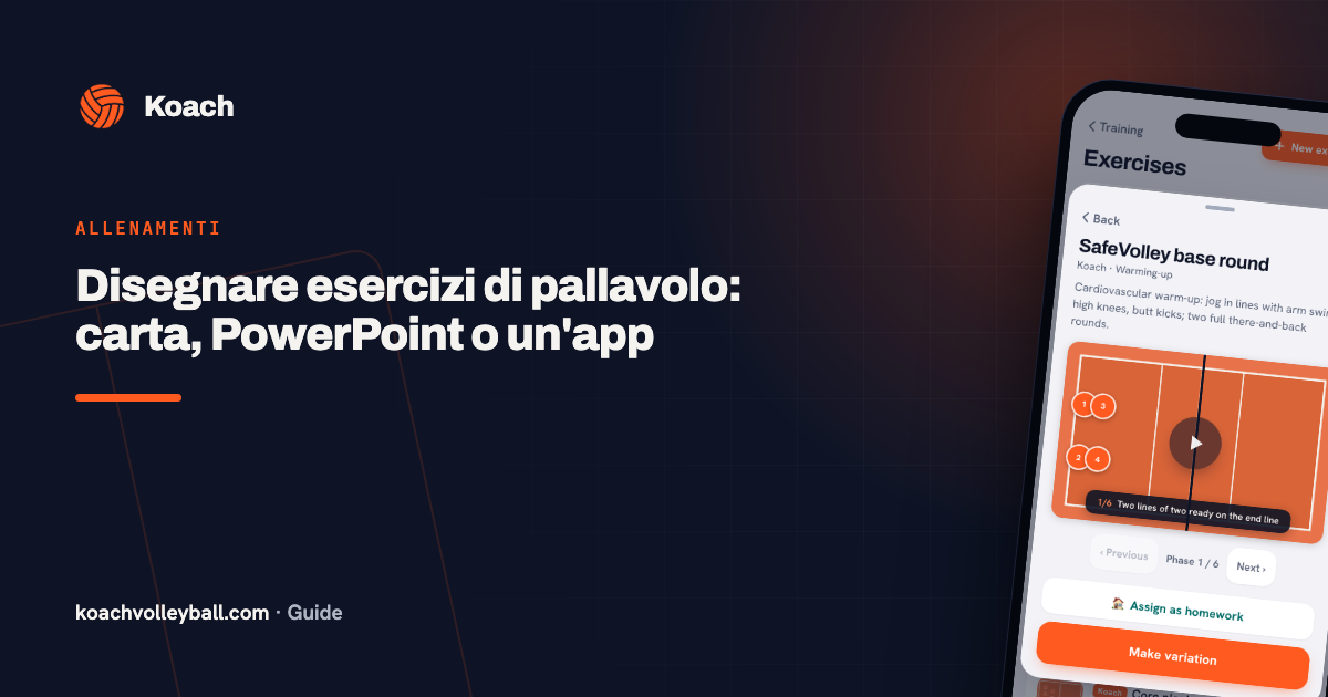 Disegnare esercizi di pallavolo: carta, PowerPoint o un'app