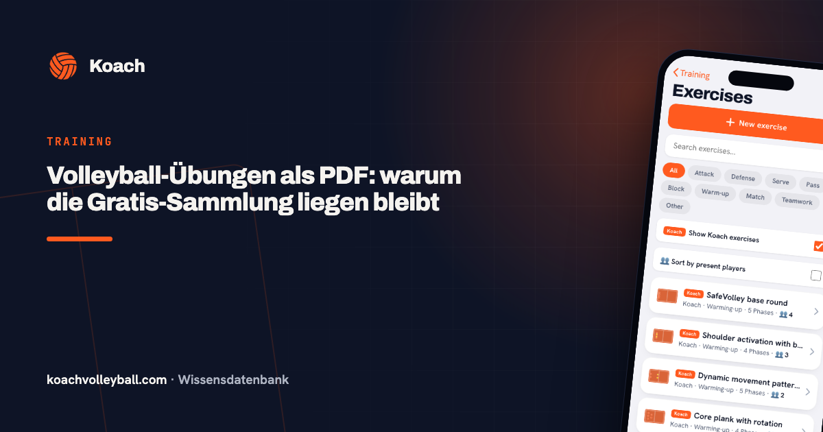 Volleyball-Übungen als PDF: warum die Gratis-Sammlung liegen bleibt