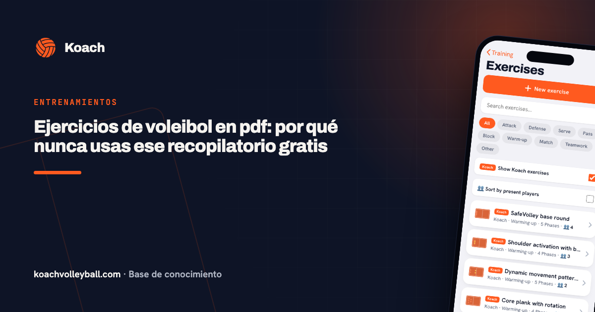 Ejercicios de voleibol en pdf: por qué nunca usas ese recopilatorio gratis