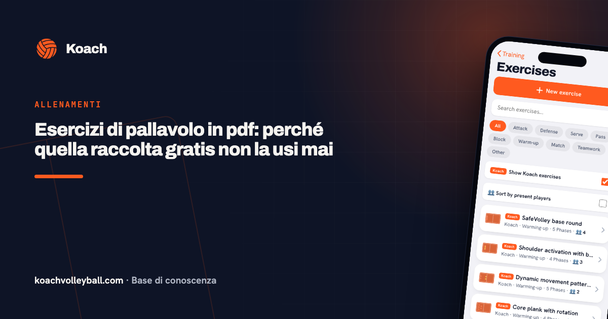 Esercizi di pallavolo in pdf: perché quella raccolta gratis non la usi mai