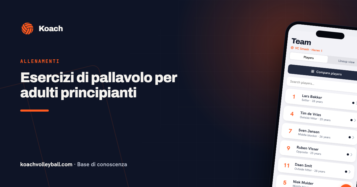 Esercizi di pallavolo per adulti principianti