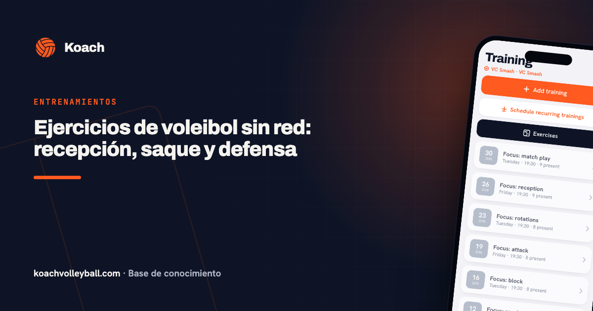 Ejercicios de voleibol sin red: recepción, saque y defensa
