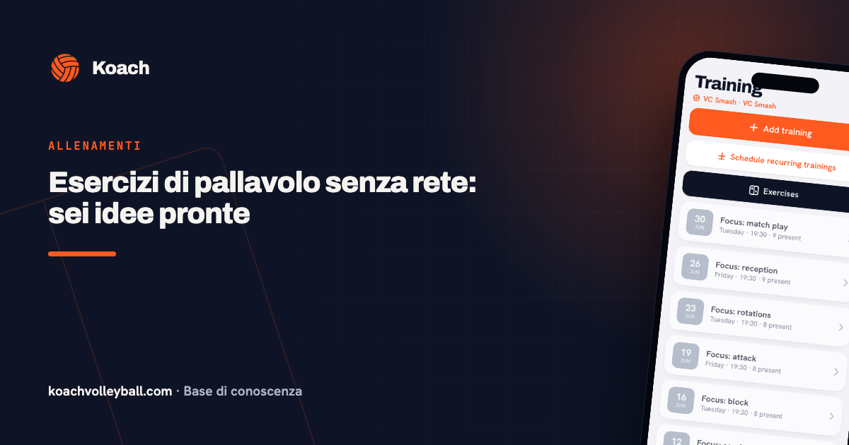 Esercizi di pallavolo senza rete: sei idee pronte