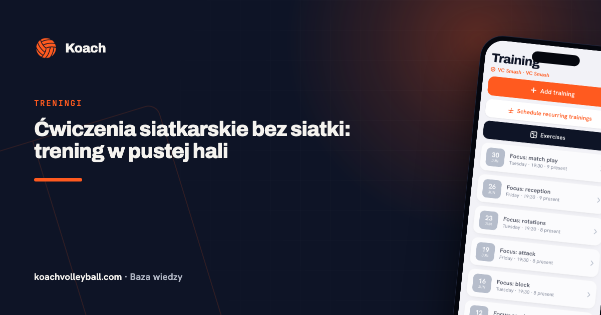 Ćwiczenia siatkarskie bez siatki: trening w pustej hali