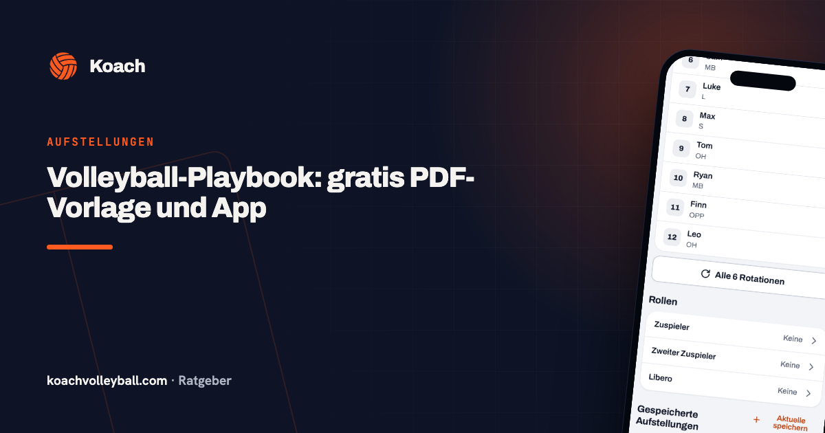 Volleyball-Playbook: gratis PDF-Vorlage und App