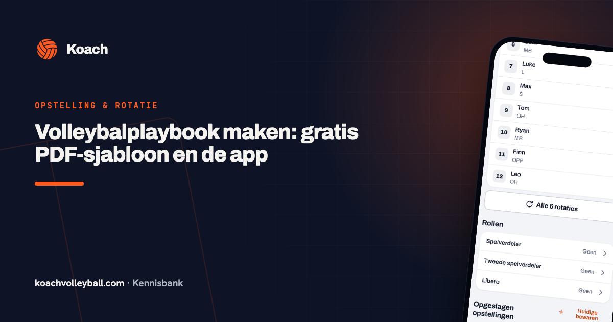 Volleybalplaybook maken: gratis PDF-sjabloon en de app
