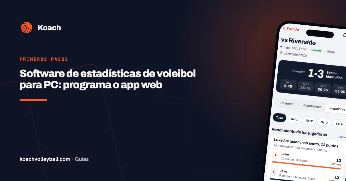 Software de estadísticas de voleibol para PC: programa o app web